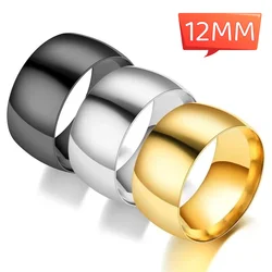 Brand New Stainless Steel 12mm Super Wide Spherical Ring ,Simple Style Creative  Gold Color Titanium Steel Men and Women Big Rin