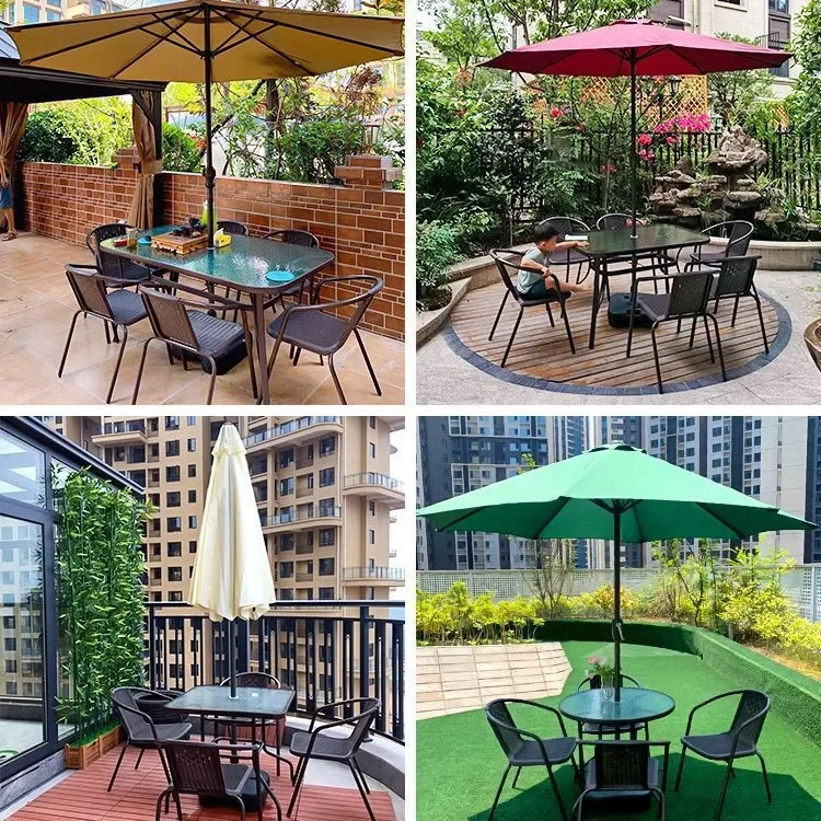 Outdoor s and s with parasols, open-air outdoor combination waterproof and sunscreen, small yard, balcony, leisure rat