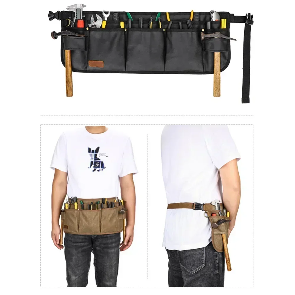 13 Pockets Canvas Pouches Utility Belt Tool Bag Gardening Waist Tool Pouch with For Men Electricians Carpenters Tool Belt