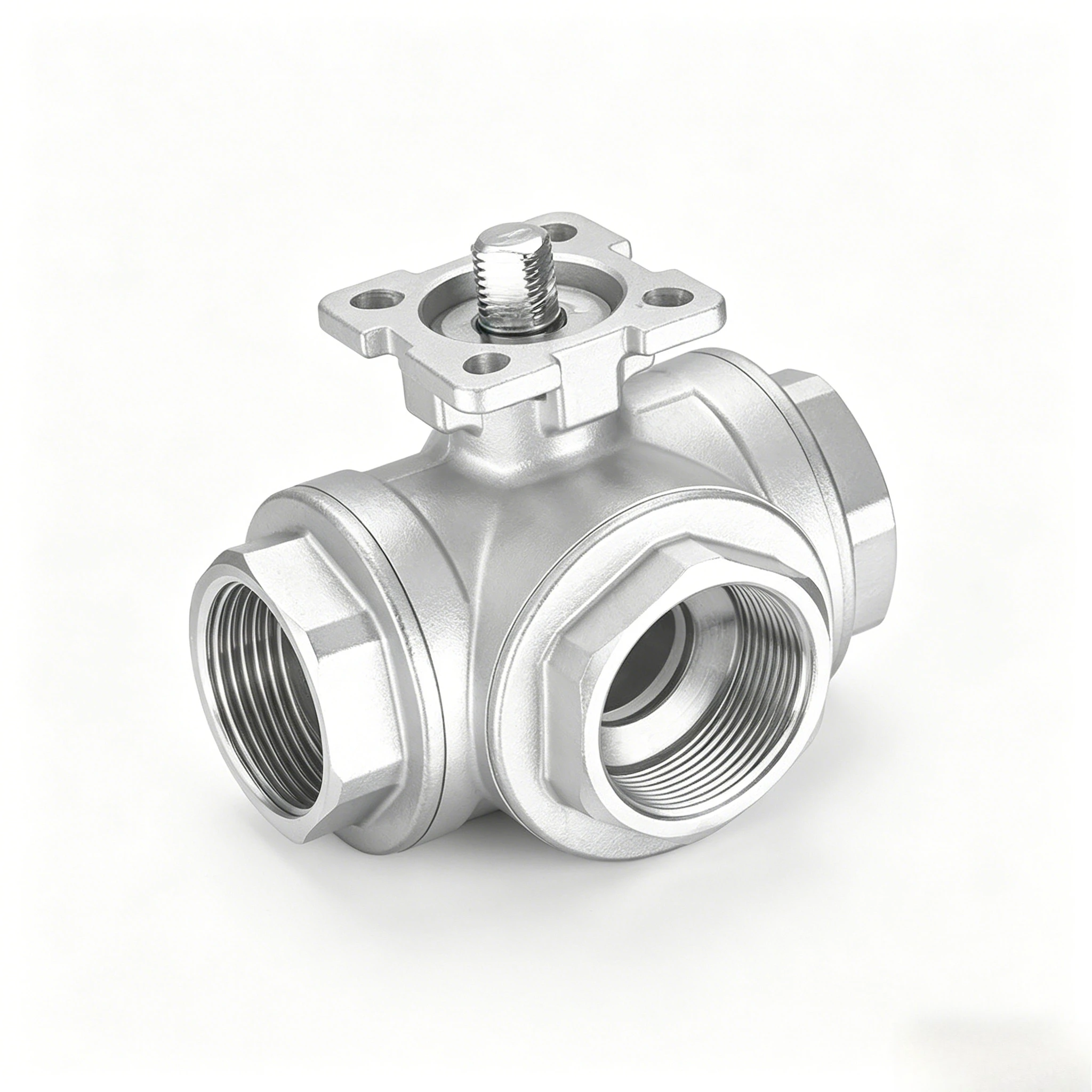Stainless Steel Gland Type Three-way High Platform Ball Valve 304 Threaded Internal Thread Three-way Ball Valve T-type L-type Th