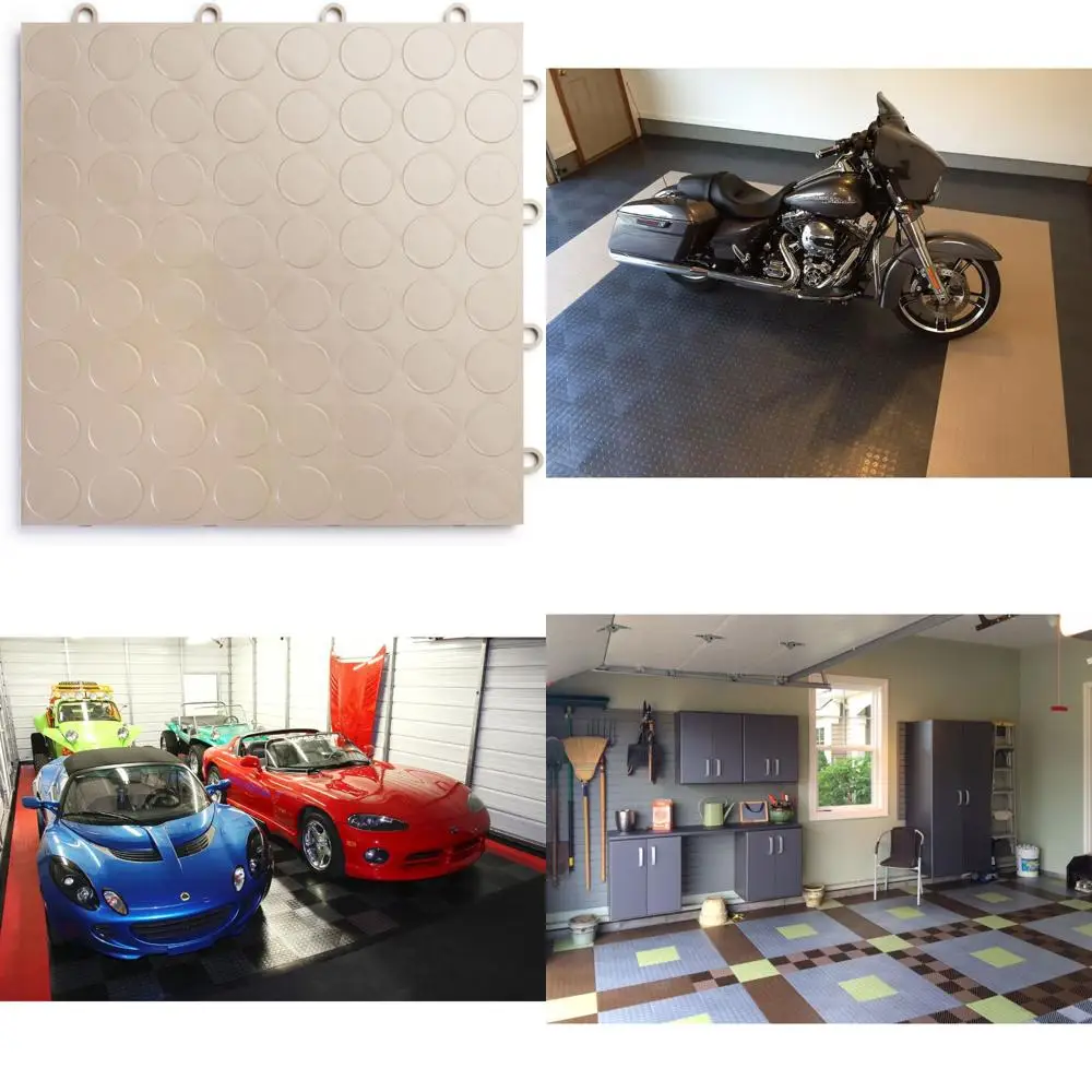 بلاط أرضية جراج متشابك غير قابل للانزلاق - كوبوليمر متين وشديد التحمل، سهل التركيب، تصميم معياري لسلامة معززة