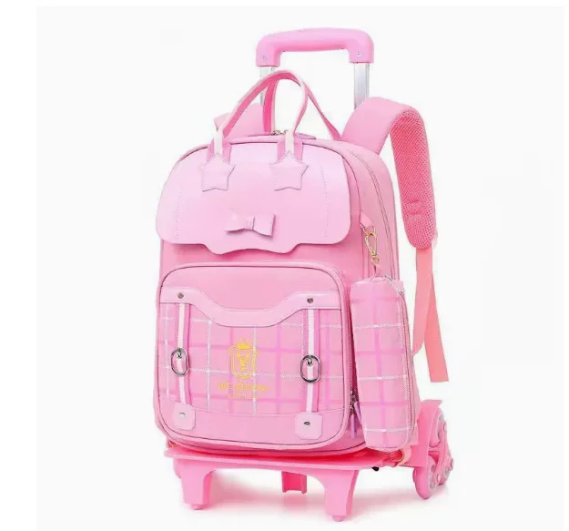 School Trolley Bag For Girls School Wheeled Bag Children School Wheeled Backpack Student School Rolling Backpack Bag For Girls