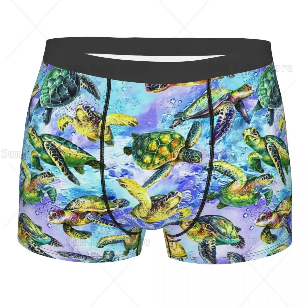 Colorful Turtles Underwear Men Sexy Printed Customized Ocean Animal Lover Boxer Shorts Panties Briefs Breathable Underpants