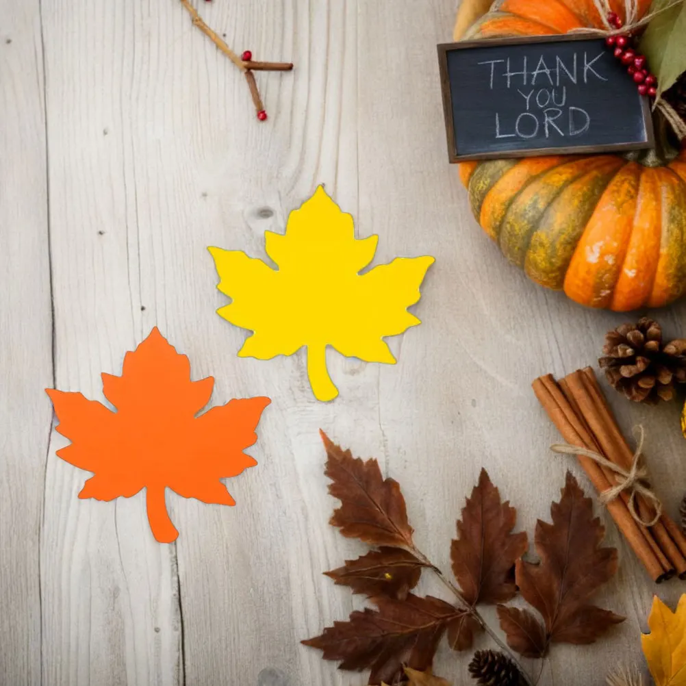 

60Pcs Maple Leaves Paper Cutouts Thick Cardstock Fall Leaves Shape for Thanksgiving Bulletin Board Decor Home Office Seasonal