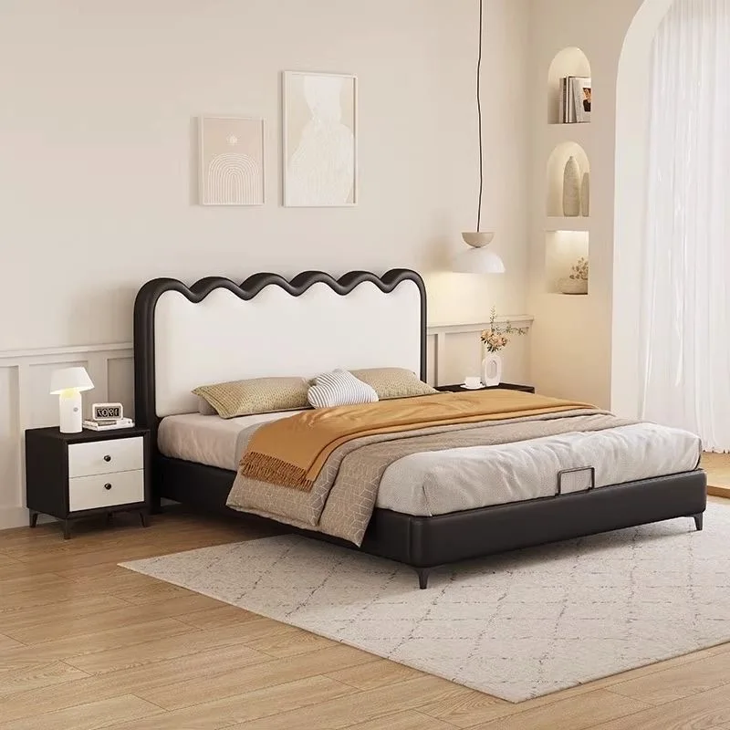 Modern Luxury Bedroom Furniture Soft Up-holstered Beds king Size Children's Double Bed Frame Teenage Gir with Storage Design