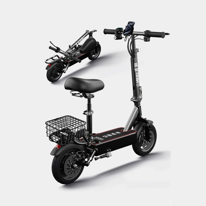 New Powerful Folding Electric Scooter/Ebike with Lithium Battery Digital Display 3-Speed Pedal-Assist for City Use