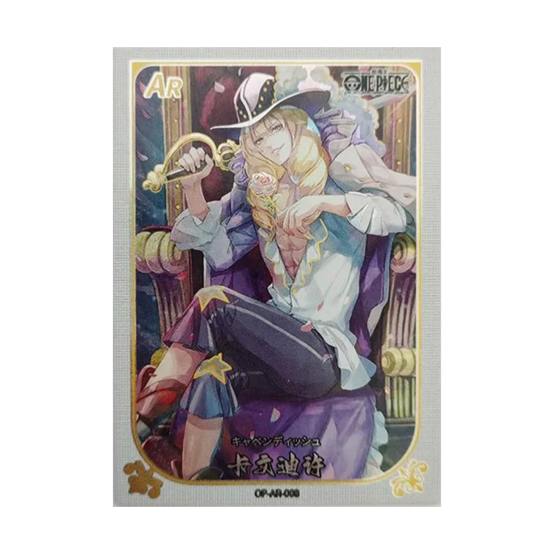 Anime ONE PIECE Rare AR Refraction Foil Luffy Ace Mihawk Law Black Maria Smoker Toys for boys Collectible Cards Birthday Present