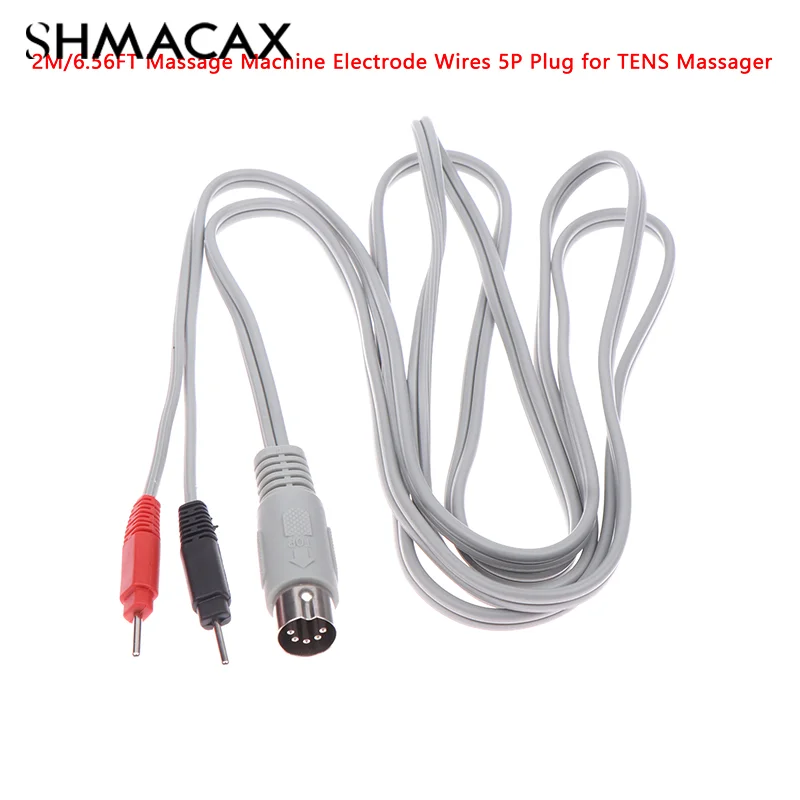 2m Massage Machine Electrode Wires 5P Plug Electrode Cable Red Black for TENS Massager Therapeutic Machine Accessory