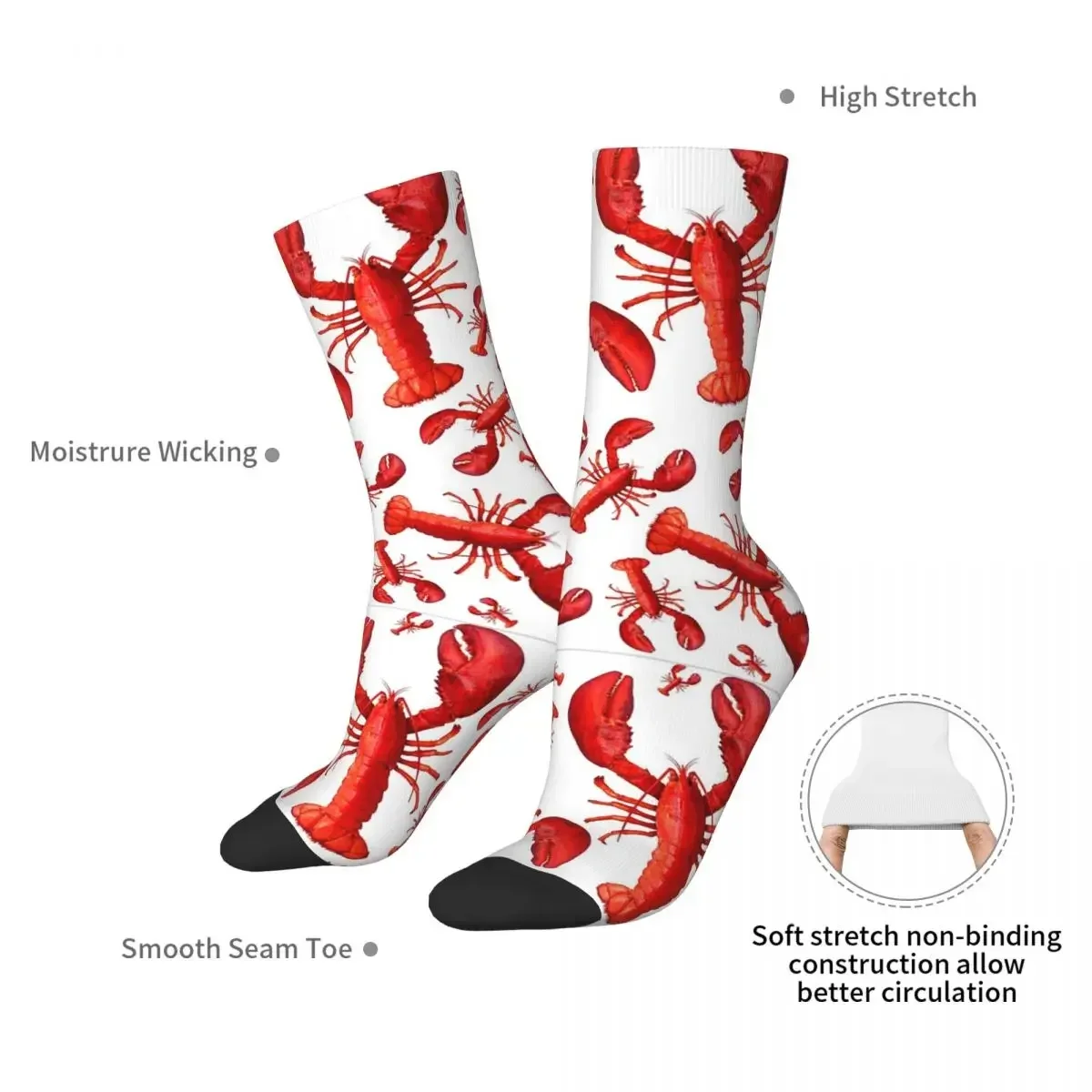 Lobsters And Lobster Seafood Festival Socks Harajuku Super Soft Stockings All Season Long Socks for Unisex Birthday Present