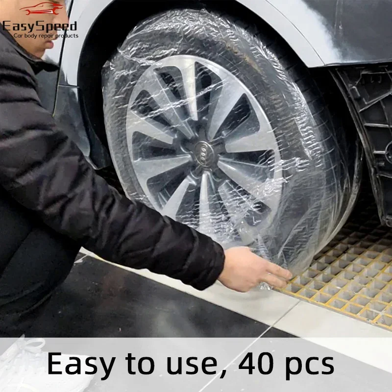 Disposable Car Tire Cover Spray Paint To Cover The Transparent Plastic Protective Cover Suitable For 17/18/19/20 Inch Tires