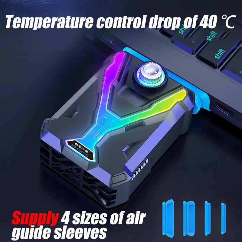 ICE COOREL Laptop Cooler CPU Temperature Fast Dropdown Pad Powerful Ventilation Fans Smart Laptop Cooling For 12-17inch Notebook