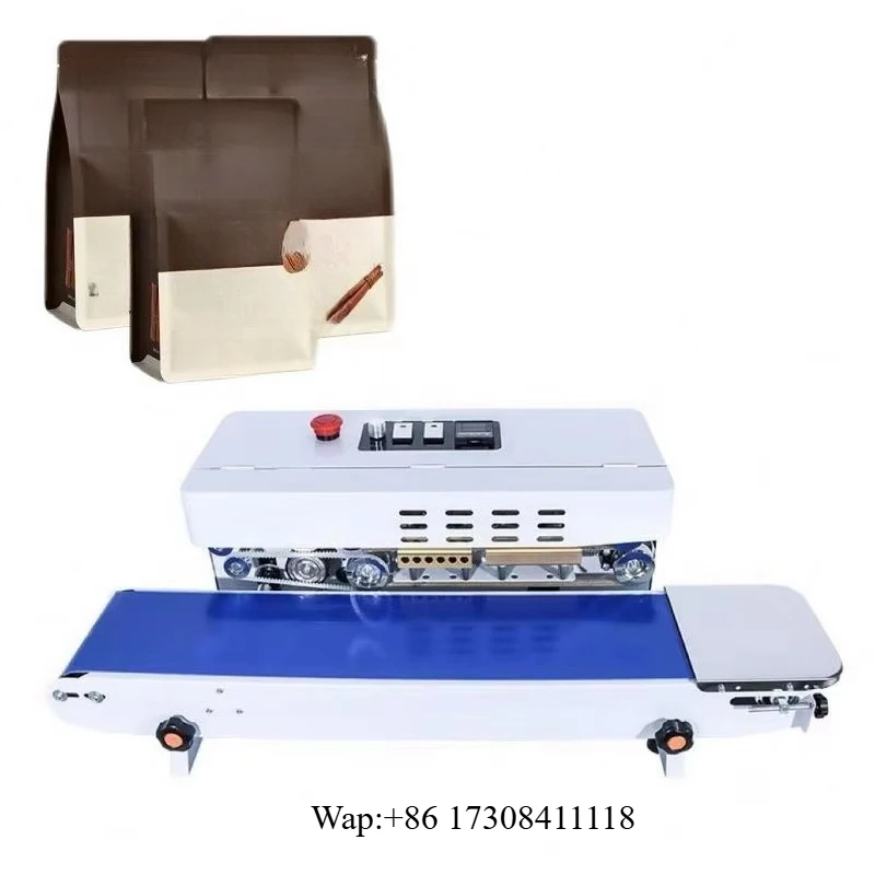 Plastic Bag Pouch Sealing Machine Continuous Heat Sealer with Conveyor for Food Packaging Applications