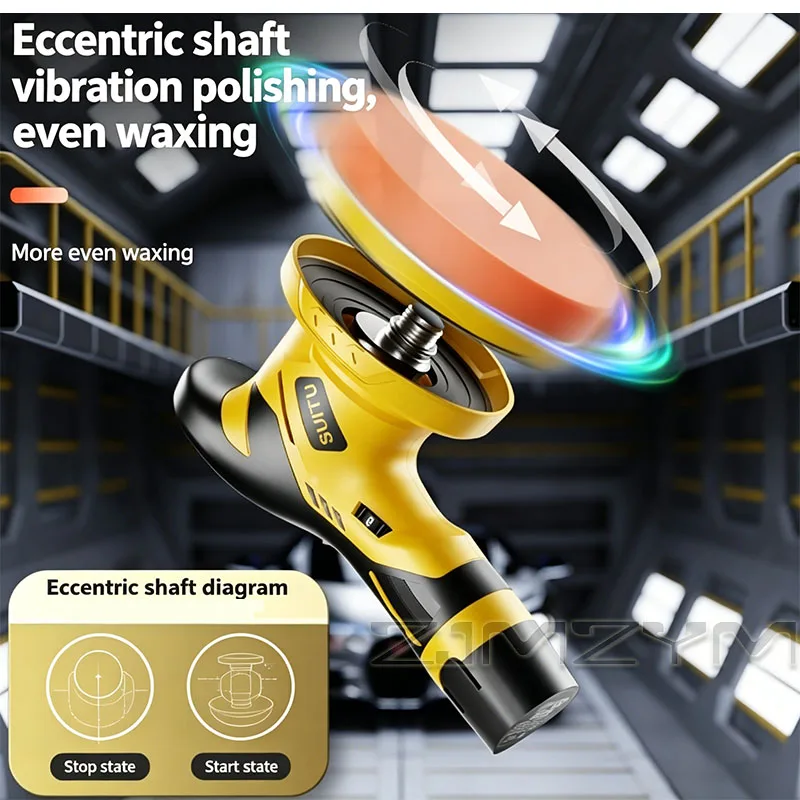 Cordless  Electric Car Waxer Polisher Random Orbital Polishing Machine for Car Waxing Polishing Light Scratch Removal