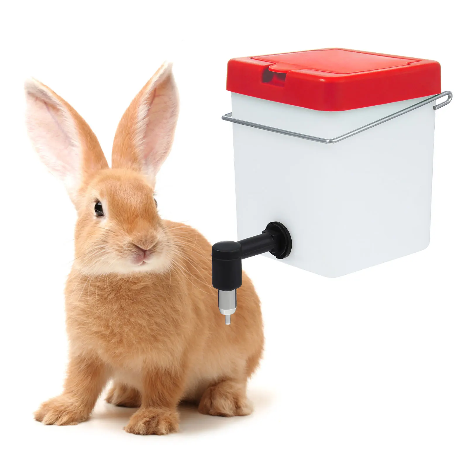 

Rabbit Drinking Equipment 500ml Random Cap Color Durable Bunny Water Dispenser Pet Supplies Rabbit Cage Feeder Travel Toy Holder