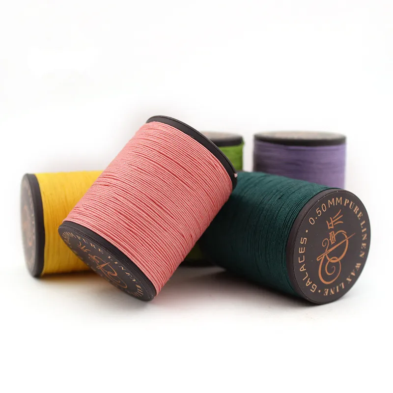 1Pcs Multicolor Craft Flax Waxed Linen Sewing Round Wax Cord String 0.45mm/0.5mm/0.55mm Dia