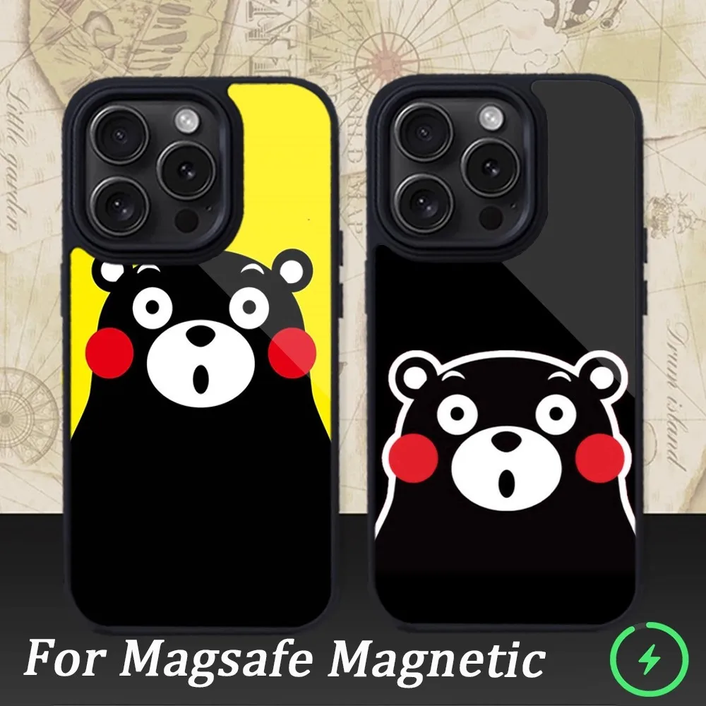 

Чехол для телефона Cute Bear Kumamon для iPhone 15 14 13 12 11 Pro Max Plus, магнитные Чехлы для Macsafe