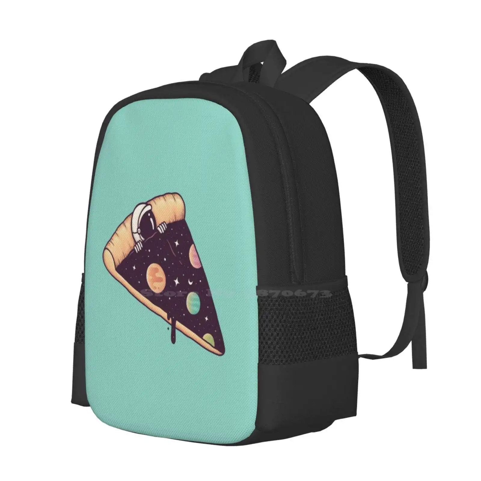 Galactic Deliciousness Backpacks For School Teenagers Girls Travel Bags Astronaut Space Stars Planets Pizza Nap Funny Food