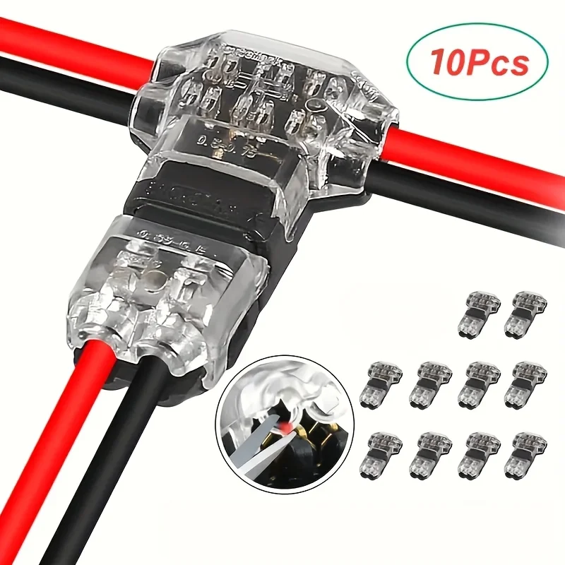 T1 T2 Wire Cable Quick-Connect Snap-In Terminals - No Welding/Peeling Automatic Plug Joints, Professional Electrical Accessories
