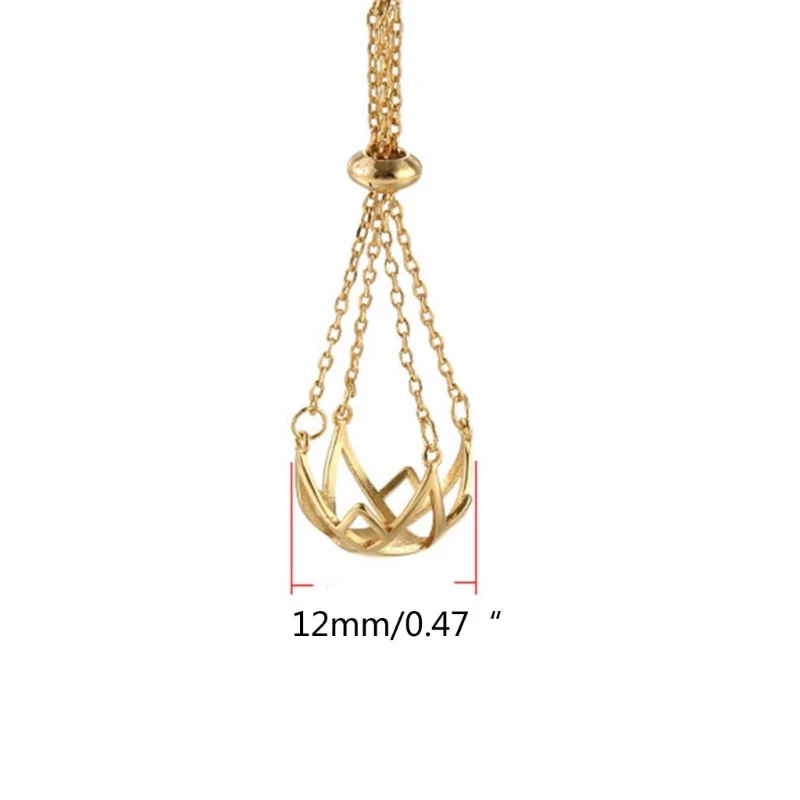 Elegant Pearls Stone Holder Bracket Adjustable Pendant Cage for DIY Necklace Bag Accessories and Sachet Pendants Charm