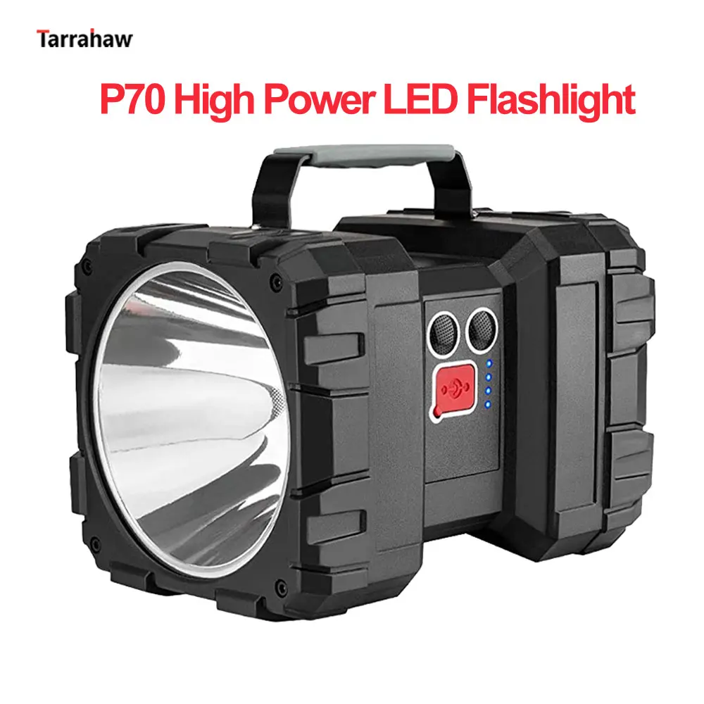 P70 High Power LED Flashlight Handheld FloodLight Searchlight for Camp Hike Fishing 100000LM Rechargeable Spotlight Flash Light