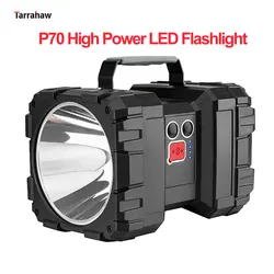 P70 led de alta potência lanterna portátil holofote searchlight para acampamento caminhada pesca 100000lm recarregável spotlight flash luz