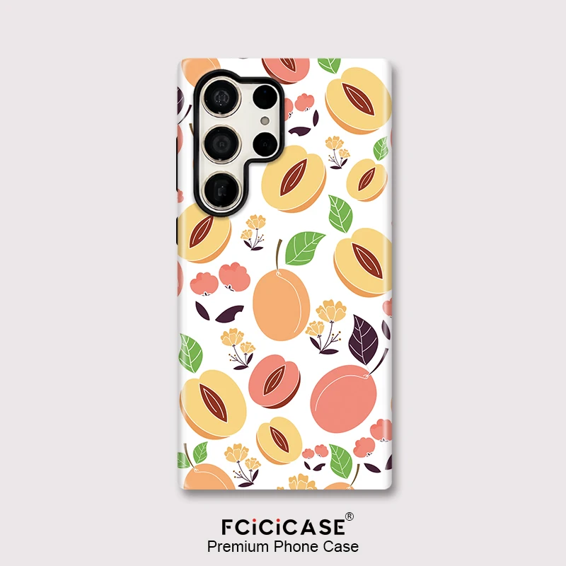 Fcicicase Matte Phone Case For Samsung Galaxy S25 S24+ S26 Edge S23 Ultra A56 A36 S20 FE A26 A16 Cartoon Fruit Acrylic Cover