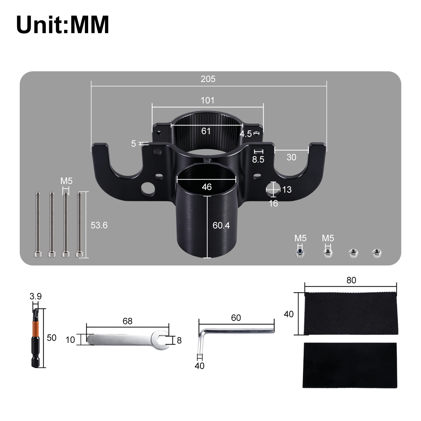 Aluminum Trailer Towing Chain Organizer 7 Way Plug Holder Heavy Duty RV Camper Boat Tongue Trailer Jack Chain Holder Accessories