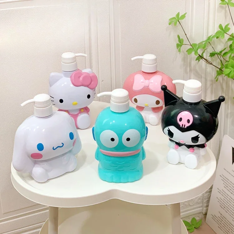 Sanrio Hello Kitty Lotion Bottle Cartoon Kt Model Shower Gel Refill Press Bottle Cartoon Children's Hand Sanitizer Press Bottle