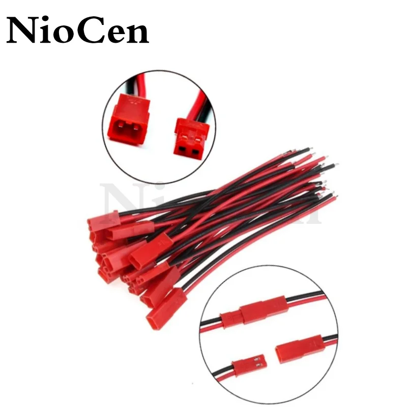 20pcs（10pairs） 100MM / 150MM A set of Male&Female Connector JST Plug Cable  DIY 2 Pin Connectors Terminals