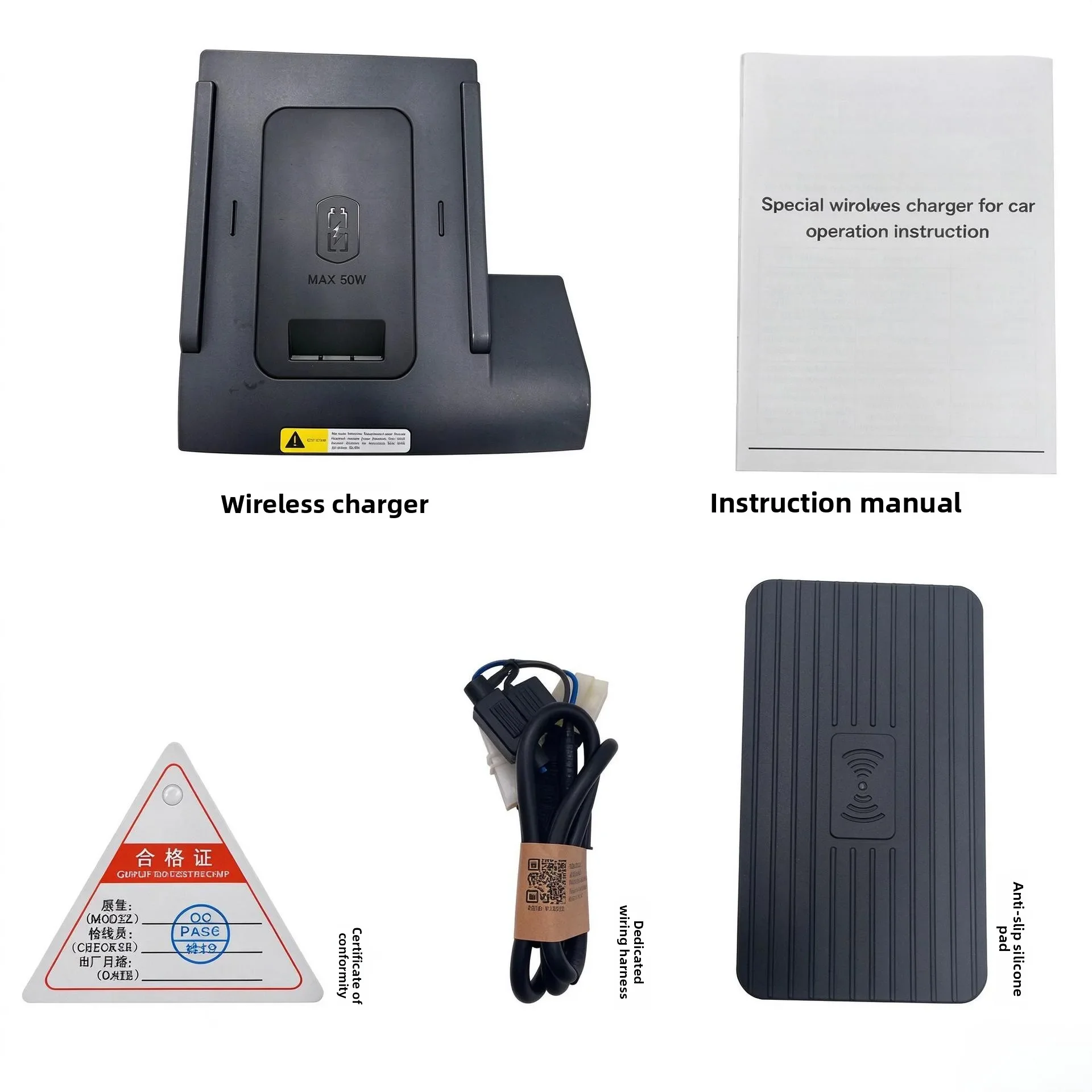 Car Center Console 50W Wireless Charger for Android Phone Upgrade Modified Fast Charging Pad For Volkswagen Golf Mk7 2014-2020