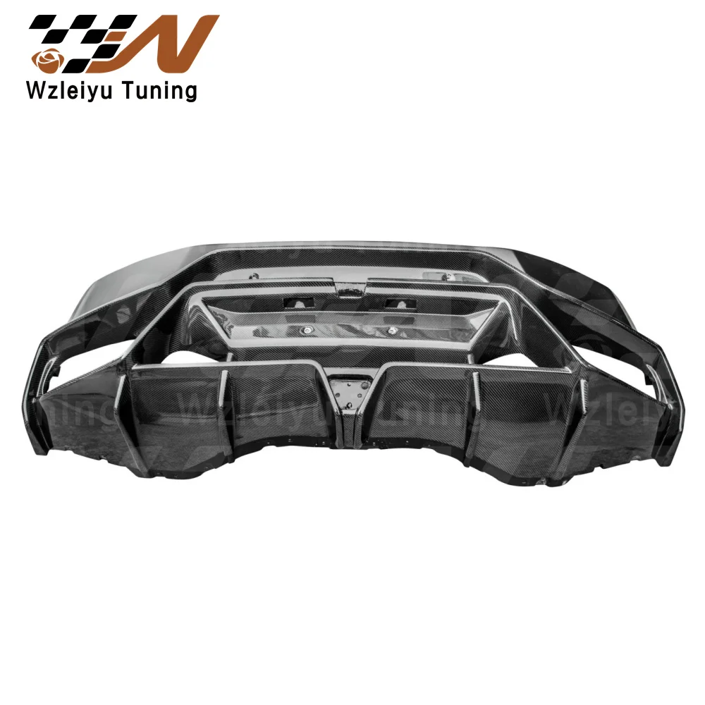 New Style Portion Carbon Fiber Rear Bumper Diffuser Fit For Lamborghini Huracan LP610 High Quality Fitment