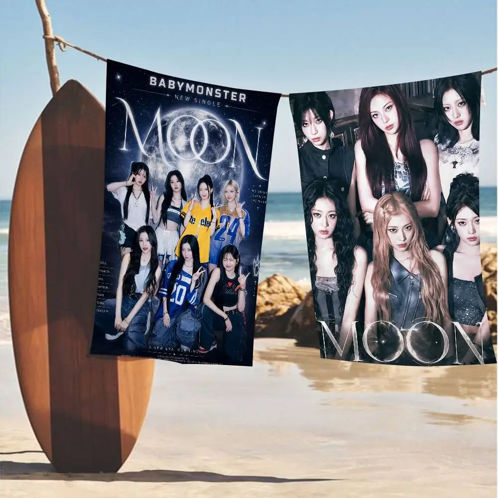Kpop Cool B-Babymonsteres Singer Bath Towel Microfiber Soft Water Absorbing Breathable For Girl Kids Decorative Beach Towel