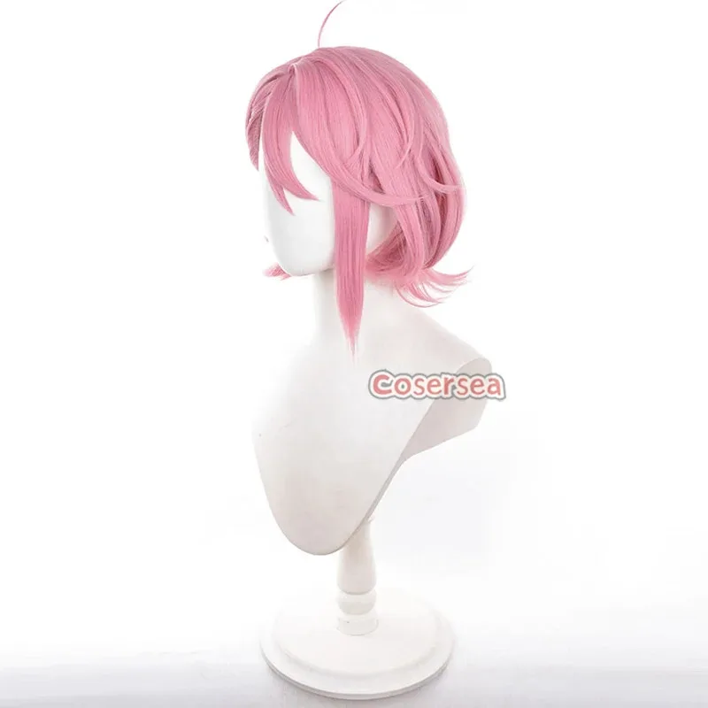 Cosersea Aira Shiratori 코스프레 가발 Dandadan Aira Shiratori 37cm 짧은 스트레이트 핑크 Cos 가발 합성 머리 내열성
