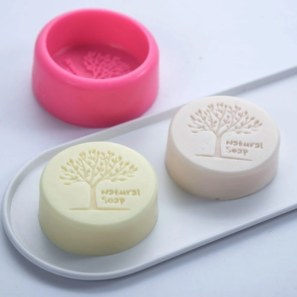 Rotundity Tree Pattern Candles Silicone Mold DIY Round Resin Molds Aromatherapy Gypsum Making Tool Home Decor Candle Supplies