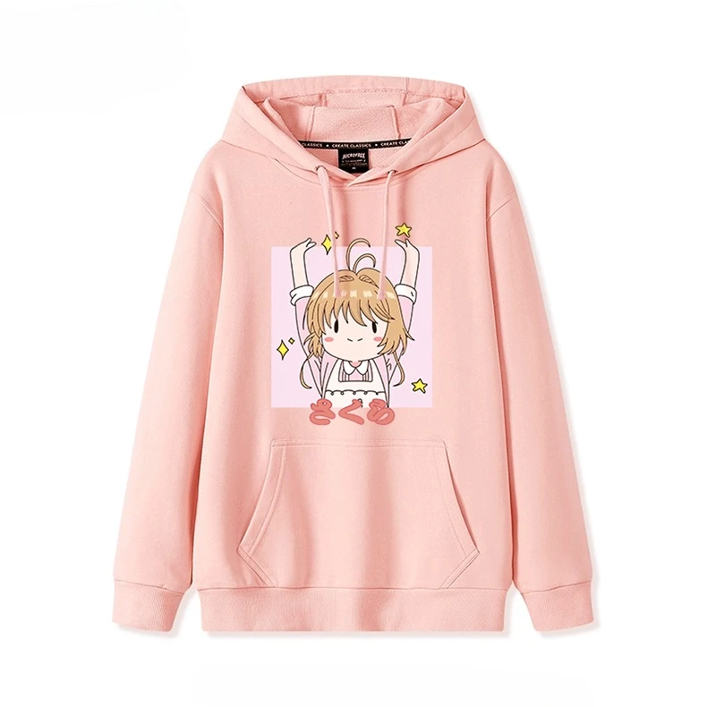 Neue Herbst Langarm Pullover Magic Girl Veränderbar Sakura Japanischen Lose Top Paar Outfit Einfache Campus Stil Lose Mantel