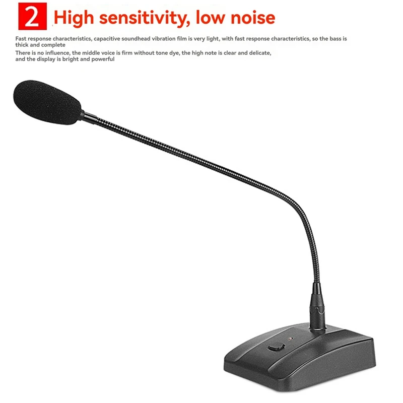 Professional Wired Conference Microphone Desktop Gooseneck Condenser Microphone for Broadcasting Speech Microphone-A75P