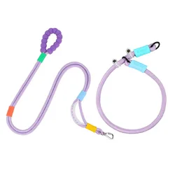 New Pet Leash Dopamine Color Adjustable Explosion-proof Diagonal Cross P chain Dog Leash Integrated for Large Dogs