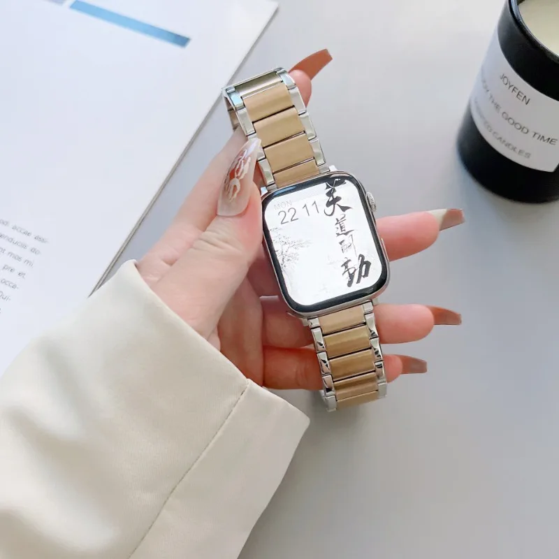 Apple Watch用メタルストラップ,iwatchシリーズ用ステンレススチール腕時計,38mm, 40mm, 41mm, 42mm, 44mm, 45mm,765432se,8 ultra,49mm