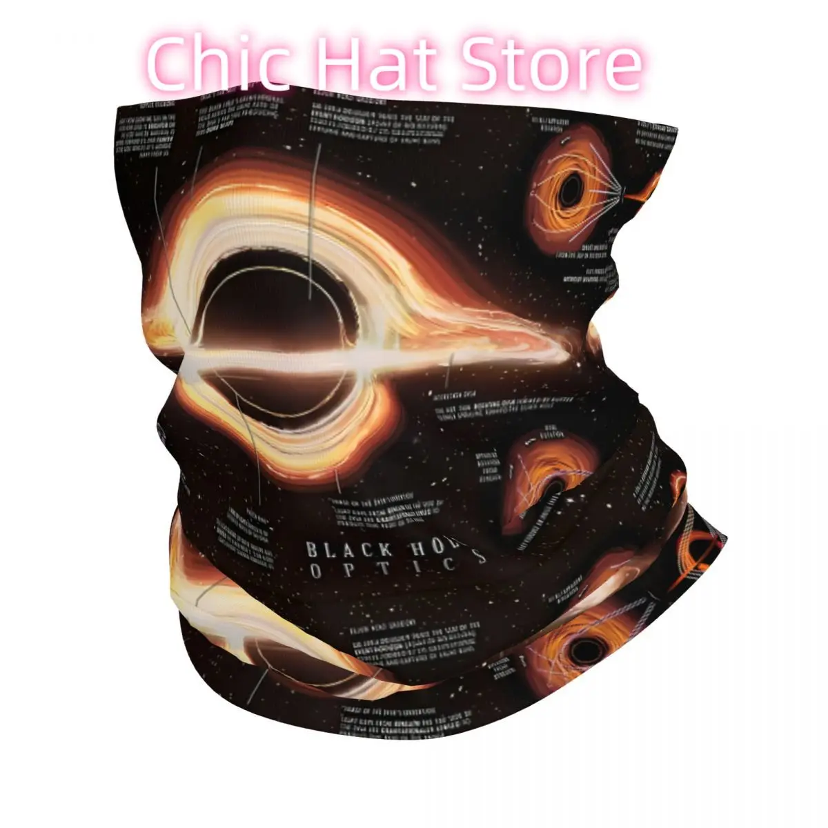 

Оптика с черными отверстиями, инфографический шарф, шейный платок, маска для лица, полиэстер