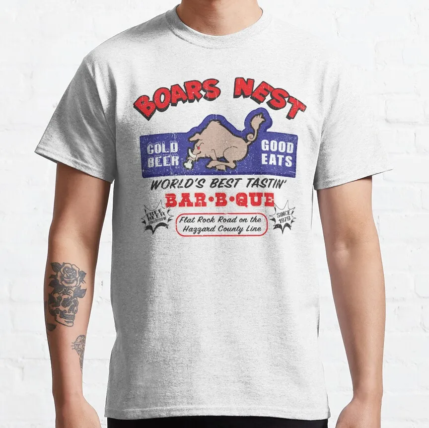 The Boars Nest 80s Retro movie Gift t shirt  The Dukes Of Hazzard Graphic clothes All size Tops 100% cotton print tee S-6XL