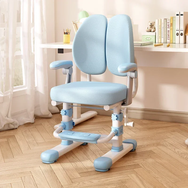 tq-Children's Study Writing Chair Metal Student Liftable Household Corrective Backrest Chairs for Children-