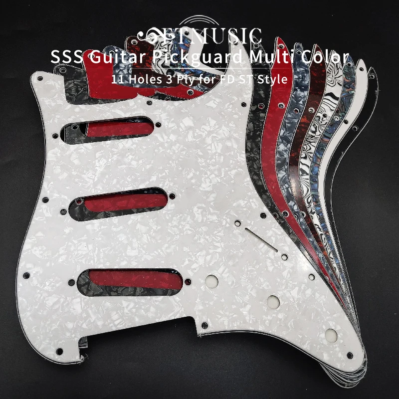 1 PC Multi Color 3 Ply 11 Holes SSS Guitar Pickguard Anti-Scratch Plate For ST FD Electric Guitar