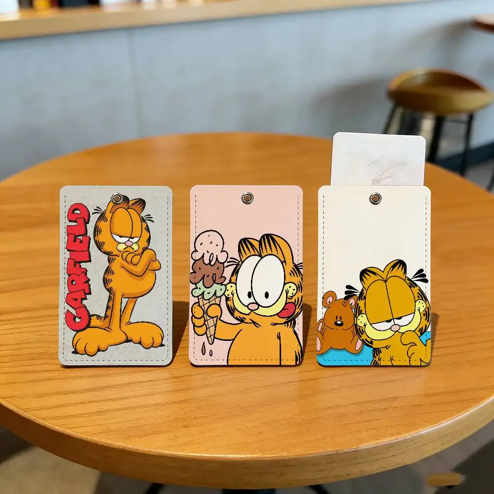 Cartoon G-Garfield Cute Card Holder For Daily Travel, Bus Card, Access Cards Protector, Suitable For Daily Use.