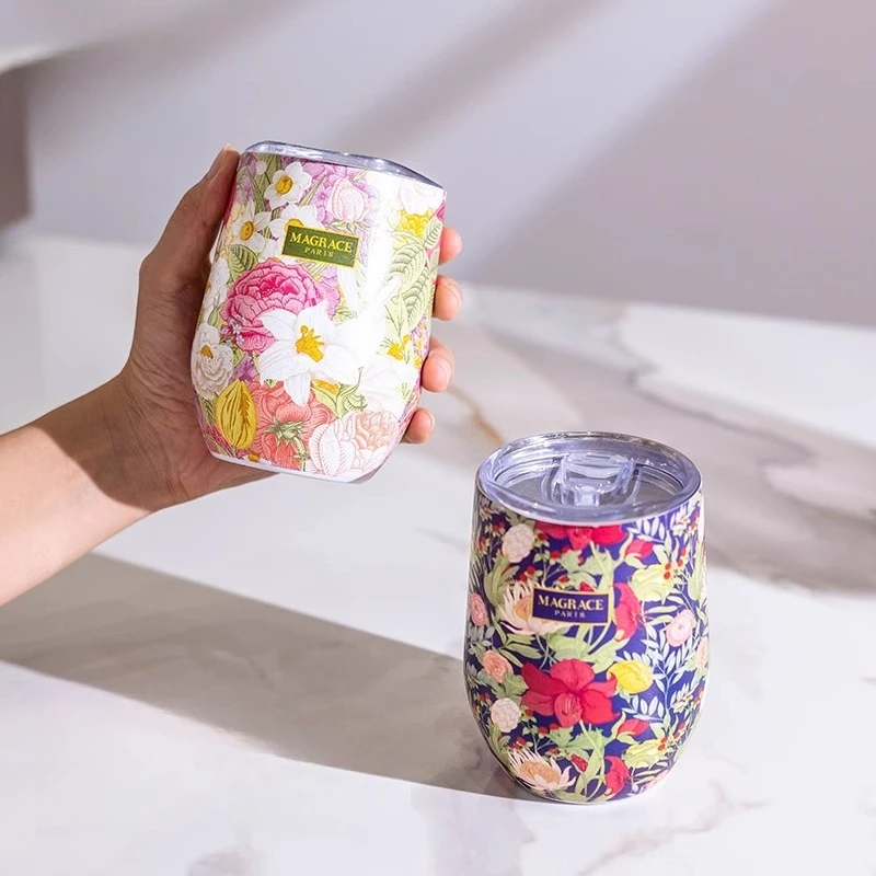 

Stainless Steel Vacuum Flasks Modern Luxury Thermoses Cup Portable Small Art Decoration Thermal Mug Creative Valentine Gift Cup