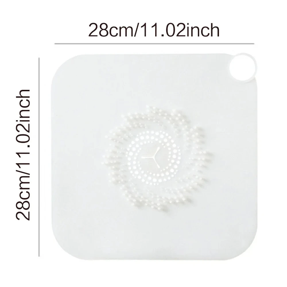 Silicone Floor Drain Anti Clogging Hair Catcher With Stopper Pad  Bathroom Floor Drain Cover  Sink Filter Bathroom Kitchen image 3