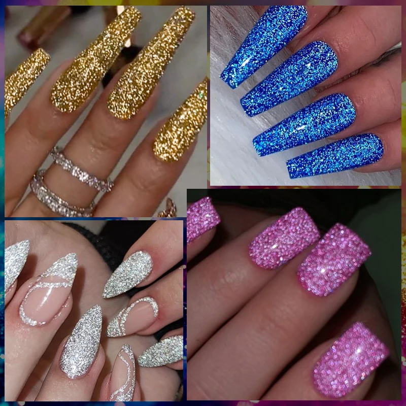 Mtssii 7ML Kleurrijke Reflecterende Gel Nagellak Glitter Fonkelende Flash Glitter Gel Polish Semi Permanente Vernis Losweken Nagels