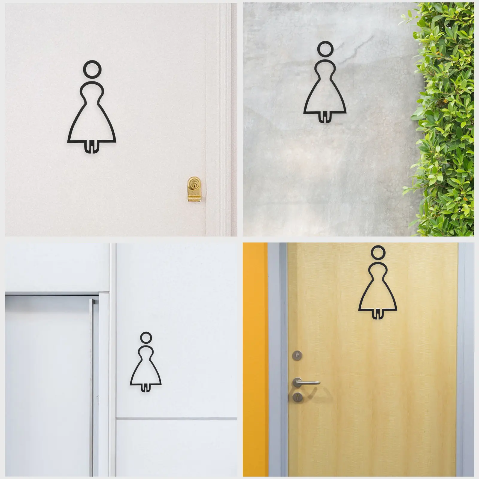 Acrylic Bathroom Sign Easy Install Male Restroom Indicator Toilet Door Plate for Home Office