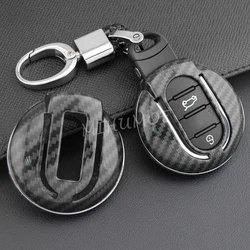 For 2015+ Mini Cooper Countryman Clubman F54 F55 F56 F57 F60 Carbon Fiber Car Key Fob Cover Case Chain Shell Ring Accessories