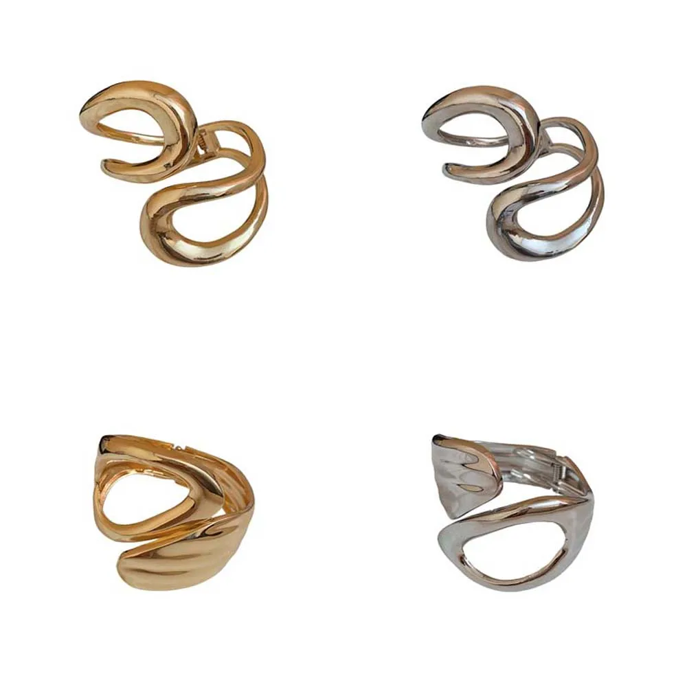 Металлический широкий нерегулярный открытый браслет в европейском и американском стиле, полые браслеты-манжеты из сплава с крестом, ювелирные аксессуары из сплава