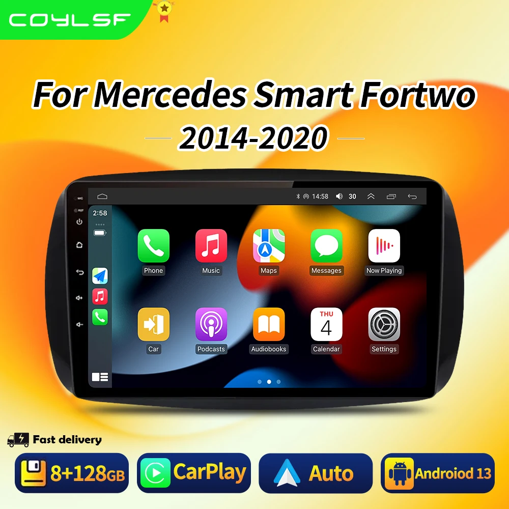 

for Mercedes Benz Smart 453 Fortwo 2014-2020 Android Car Radio Multimedia Video Player GPS Navigation Audio Stereo Carplay WIFI